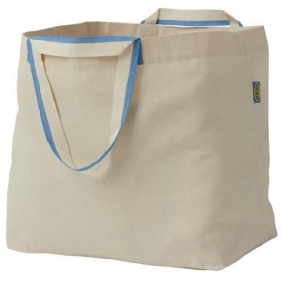 IKEA Large Tote Bag Cotton/Cavas Spikrak NEW With Tags NWT Tan Reusable - Picture 2 of 3